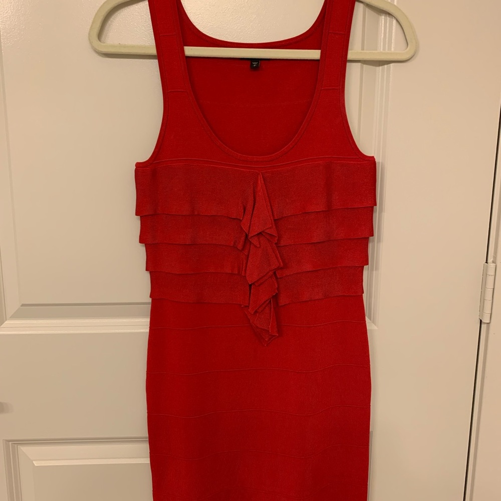 🌻Express Red Bandage Ruffle Dress Size S